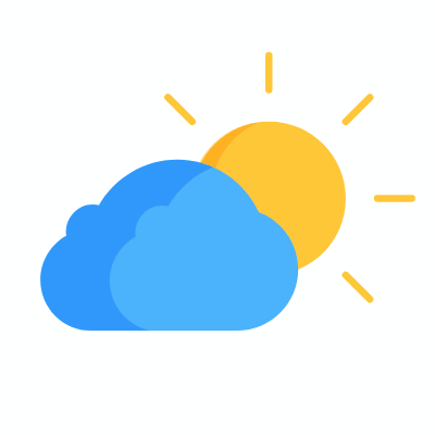 Cloudy day, Animated Icon, Flat