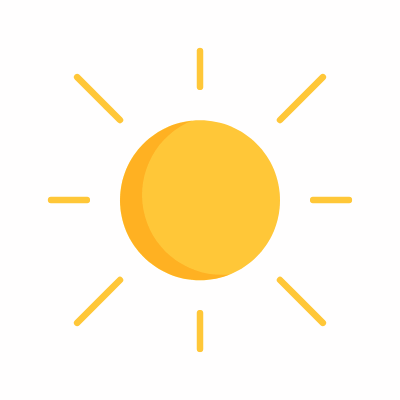 Sun, Animated Icon, Flat