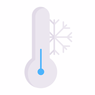 Cold temperature, Animated Icon, Flat