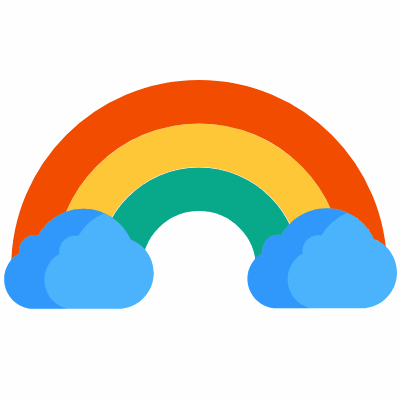 Rainbow, Animated Icon, Flat