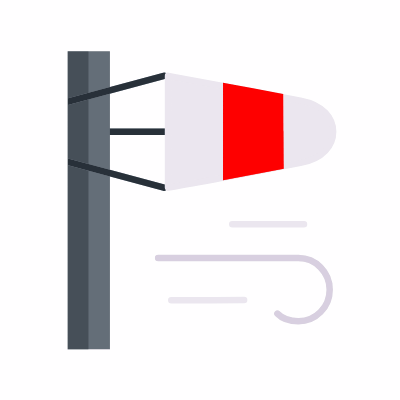 Wind sign, Animated Icon, Flat