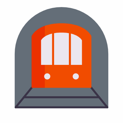 Subway, Animated Icon, Flat
