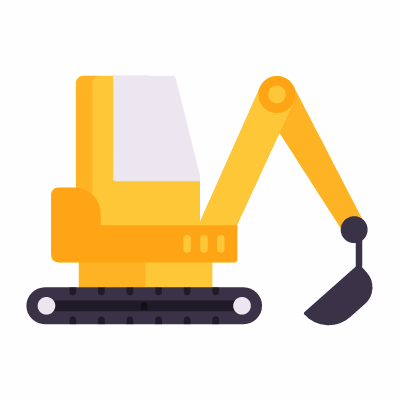 Digger, Animated Icon, Flat