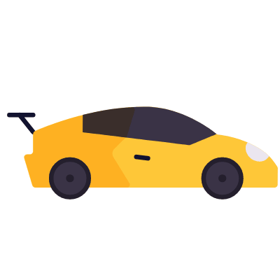 Sport car, Animated Icon, Flat