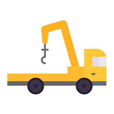 Crane truck, Animated Icon, Flat