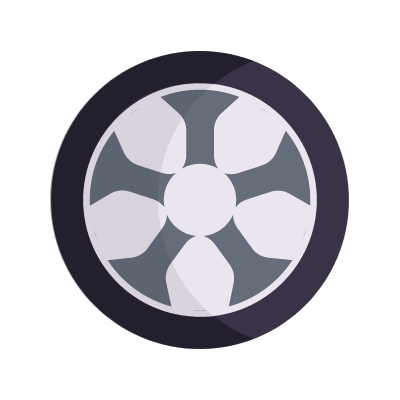 Wheel, Animated Icon, Flat