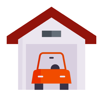 Garage, Animated Icon, Flat