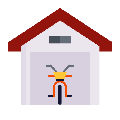 Garage, Animated Icon, Flat
