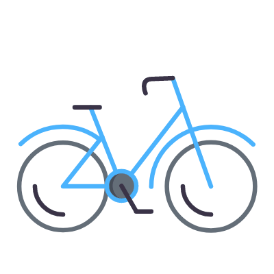 Bicycle, Animated Icon, Flat