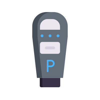 Parking meter, Animated Icon, Flat