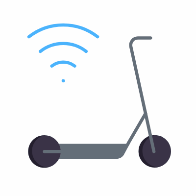 Electric scooter, Animated Icon, Flat
