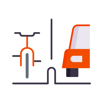 Bike lane, Animated Icon, Flat