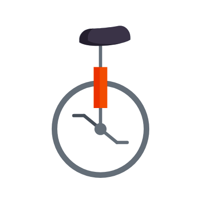 Unicycle, Animated Icon, Flat