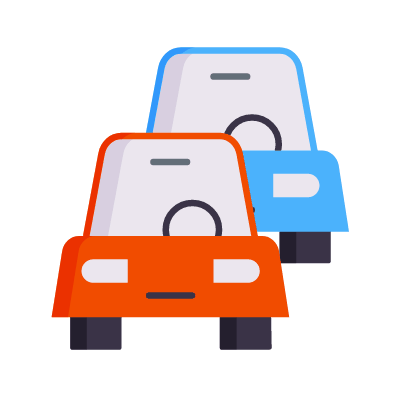 Traffic jam, Animated Icon, Flat
