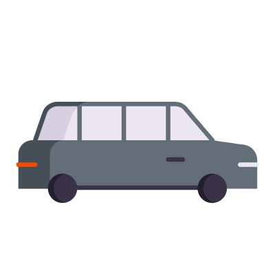 Limousine, Animated Icon, Flat