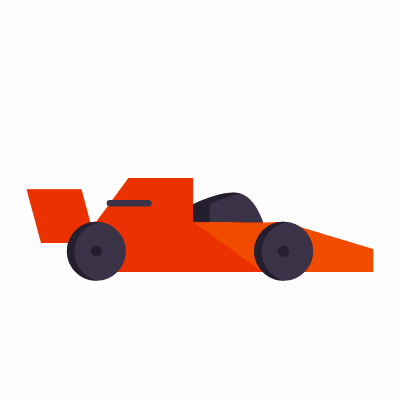 F1 car, Animated Icon, Flat