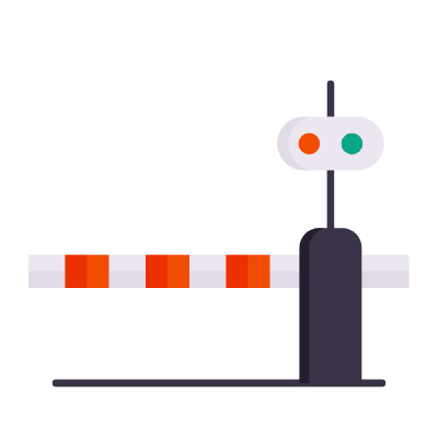 Train road stop, Animated Icon, Flat