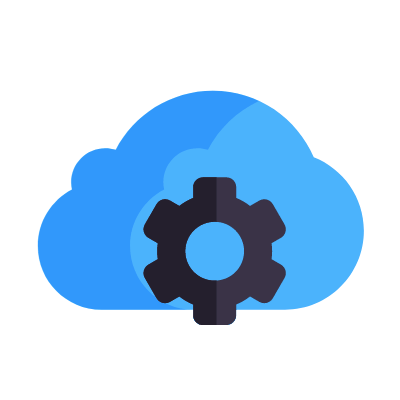 Cloud settings, Animated Icon, Flat