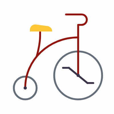 Tricycle, Animated Icon, Flat