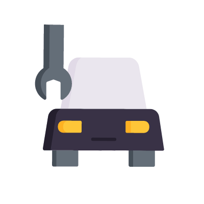 Car service, Animated Icon, Flat