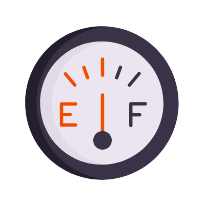 Fuel gauge, Animated Icon, Flat
