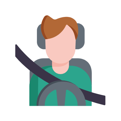 Driver, Animated Icon, Flat