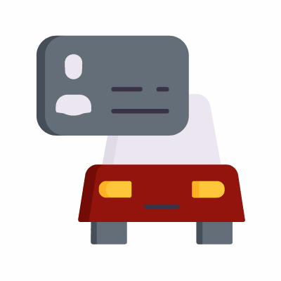 Driver license, Animated Icon, Flat