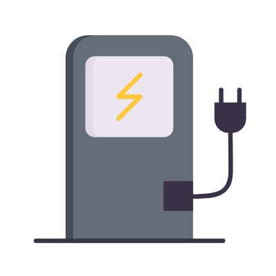 Charging station, Animated Icon, Flat
