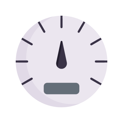Speedometer, Animated Icon, Flat
