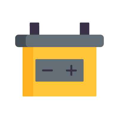 Car battery, Animated Icon, Flat
