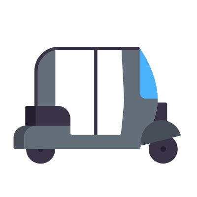 Auto rickshaw, Animated Icon, Flat