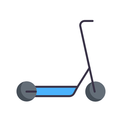 Scooter, Animated Icon, Flat