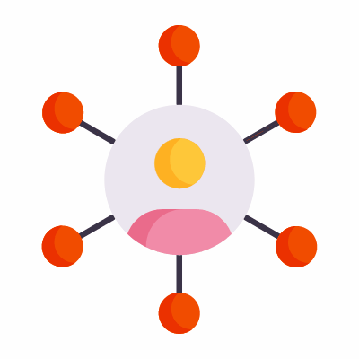 Business network, Animated Icon, Flat