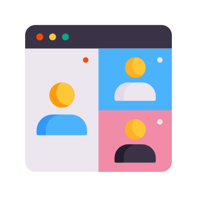 Video conference, Animated Icon, Flat