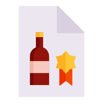 Alcoholic license, Animated Icon, Flat