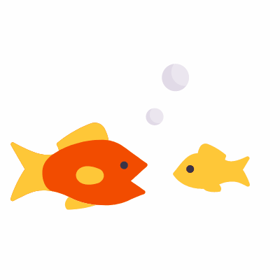 Big fish, Animated Icon, Flat