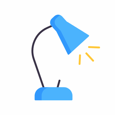 Lamp desk, Animated Icon, Flat