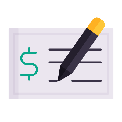 Money check, Animated Icon, Flat