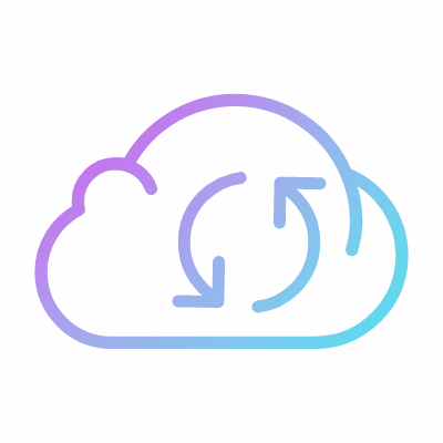 Cloud refresh, Animated Icon, Gradient