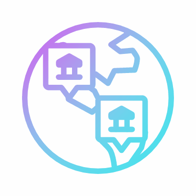 Bank branch, Animated Icon, Gradient