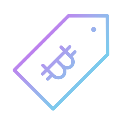 Bitcoin price tag, Animated Icon, Gradient