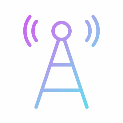 Broadcast tower, Animated Icon, Gradient