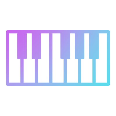 Piano, Animated Icon, Gradient