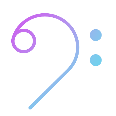 Bass clef, Animated Icon, Gradient