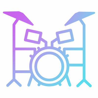 Drum set, Animated Icon, Gradient