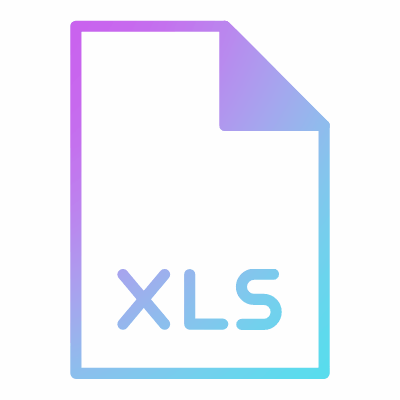 XLS document, Animated Icon, Gradient