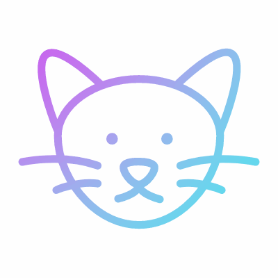 Cat head, Animated Icon, Gradient
