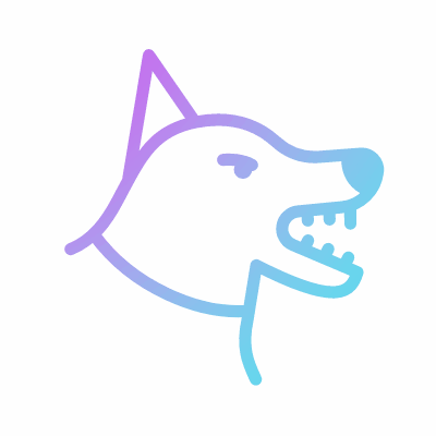 Angry dog, Animated Icon, Gradient