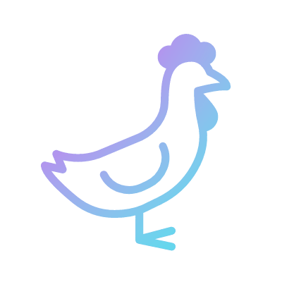 Chicken, Animated Icon, Gradient