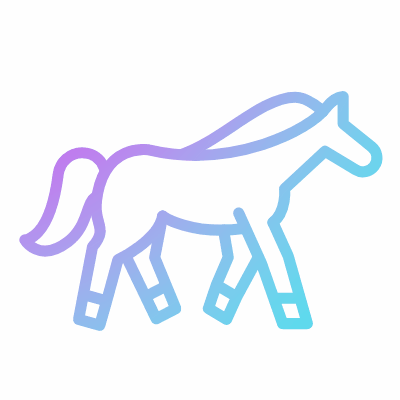 Trotting horse, Animated Icon, Gradient
